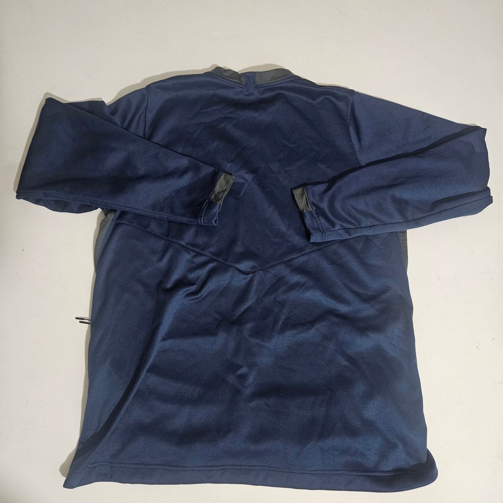 Nike Mens XL WP Training Top Grey Navy Blue V-Neck Long Sleeve Pullover Shirt - Picture 2 of 5